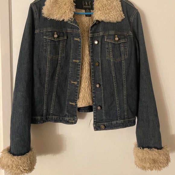 INC women's jean jacket with removable lining, medium, pearly buttons - Picture 2 of 9